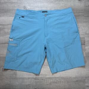 Calcutta Fishing Shorts Mens Sz 40 Aqua Blue Boardshorts Skull Crossbones Cargo